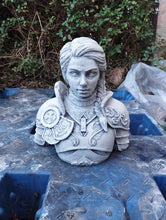 Load image into Gallery viewer, Garden Statue Warrior Lady Concrete ornament 30 cm tall stone decor