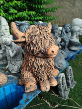 Load image into Gallery viewer, Highland Cow 30 cm stone cast