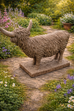 Load image into Gallery viewer, Large Highland Cow (Brown version) Solid Concrete Garden Statue Ornament