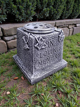 Load image into Gallery viewer, Stone Memorial Grave Vase In Loving Memory Antique Grey Flower Pot Ornament Gift Grey