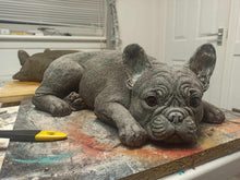 Load image into Gallery viewer, Stone French Bulldog Statue Frenchie Puppy Large Solid Statue Amazing Detail
