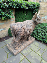Load image into Gallery viewer, Large Highland Cow Solid Concrete Garden Statue Ornament
