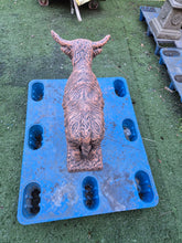 Load image into Gallery viewer, Large Highland Bull  Terracotta Solid Concrete Garden Statue Ornament
