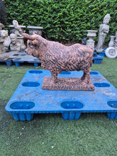 Load image into Gallery viewer, Large Highland Bull  Terracotta Solid Concrete Garden Statue Ornament
