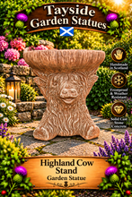 Load image into Gallery viewer, Stand Highland Cow Garden Statue Solid Stone 40cm
